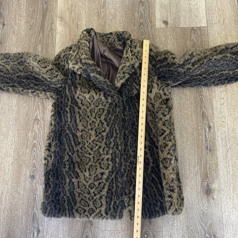 Mariel USA Vintage 80s Faux Fur Animal Print Jacket Coat Mob Wife Leopard Size M - Picture 13 of 14